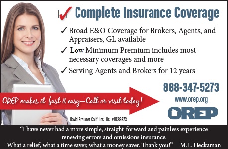 OREP, Errors and Omissions Insurance, General Liability, Agents, Brokers, Real Estate Professionals