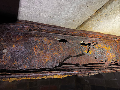 13. Rusted steel beam