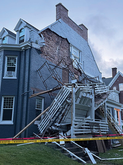 21. Failed brick veneer